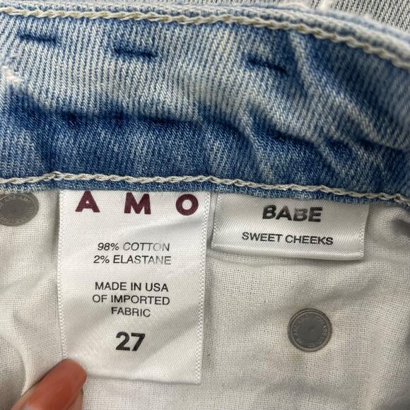 AMO Babe High Rise Straight Leg Crop Jeans Sweet Cheeks Size 27 - Picture 10 of 10